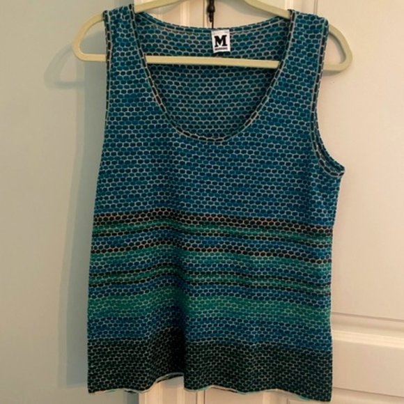 Missoni Size EU 48 (Size 12 US) Teal and Green Tank Top - Picture 1 of 3